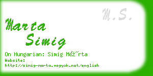 marta simig business card